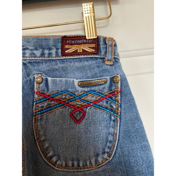 Vintage 70's/80's Pentimento Jeans Straight Design Pocket High Rise Size 5 Small - Picture 4 of 5